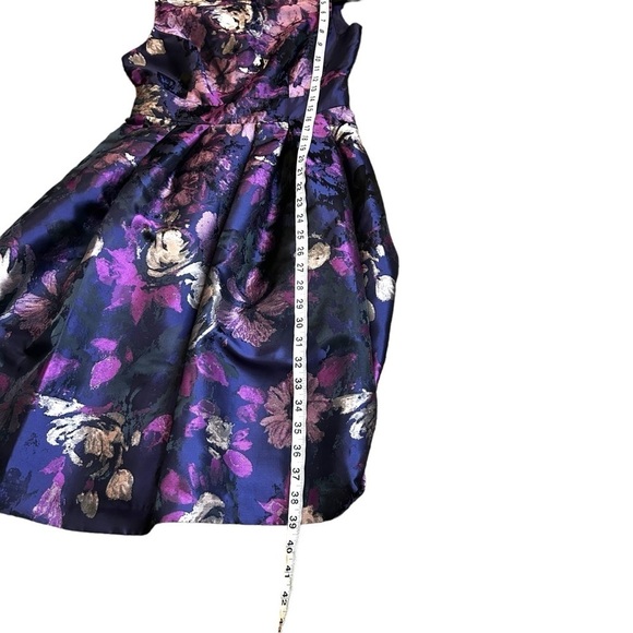 Eliza J Purple Floral Fit & Flare Party Dress- Size 2 - Picture 12 of 12